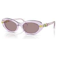 Sunglasses, Oval shape, Pink by SWAROVSKI