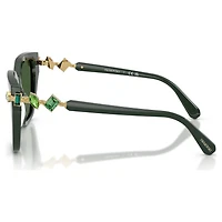 Sunglasses, Square shape, Green by SWAROVSKI