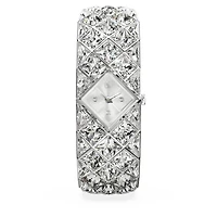 Curiosa bangle watch, Crystal bracelet, Silver Tone, Stainless steel by SWAROVSKI