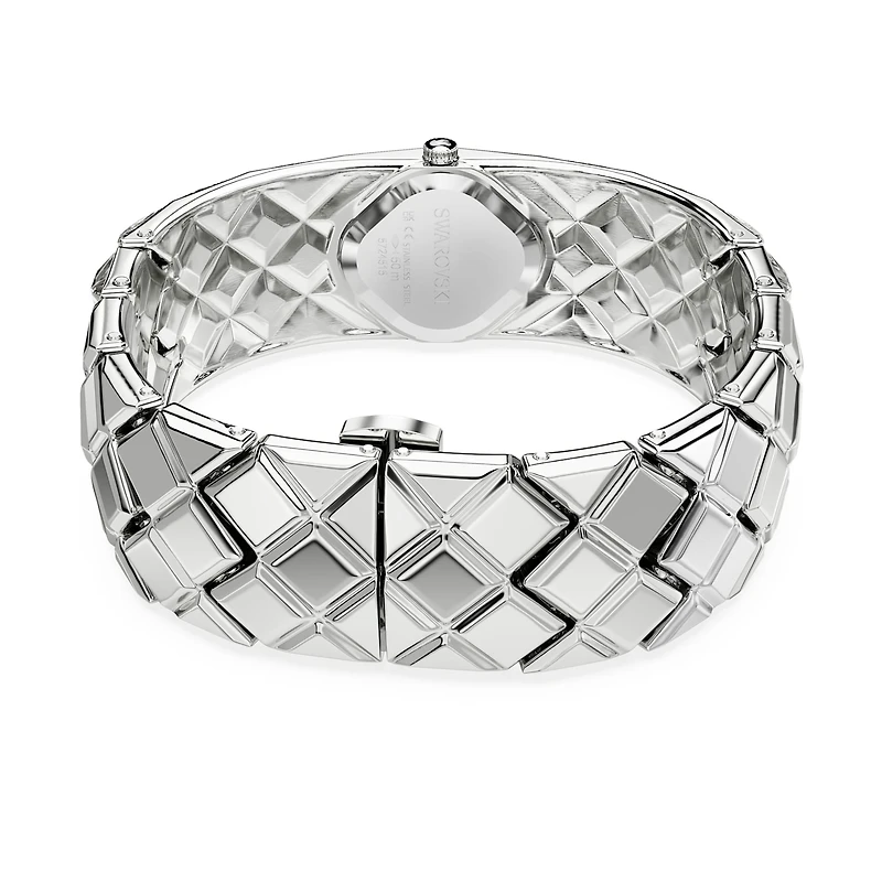 Curiosa bangle watch, Crystal bracelet, Silver Tone, Stainless steel by SWAROVSKI