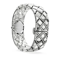 Curiosa bangle watch, Crystal bracelet, Silver tone, Stainless steel by SWAROVSKI