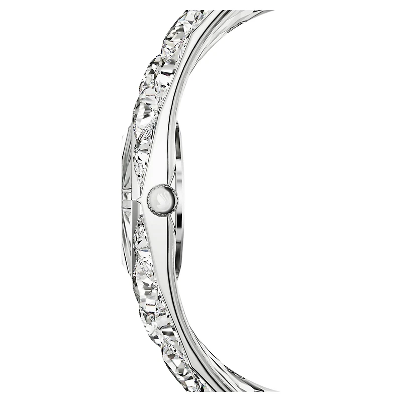 Curiosa bangle watch, Crystal bracelet, Silver Tone, Stainless steel by SWAROVSKI