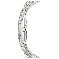 Curiosa bangle watch, Crystal bracelet, Silver Tone, Stainless steel by SWAROVSKI