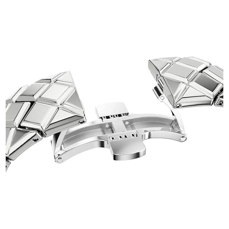 Curiosa bangle watch, Crystal bracelet, Silver Tone, Stainless steel by SWAROVSKI