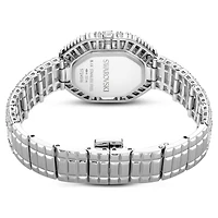 Matrix octagon watch, Baguette cut, Metal bracelet, Silver tone, Stainless steel by SWAROVSKI