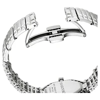 Matrix octagon watch, Baguette cut, Metal bracelet, Silver tone, Stainless steel by SWAROVSKI