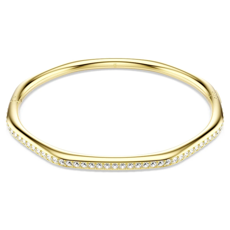 Dextera bangle, Octagon shape, Round cut, White, 18K gold finish