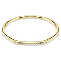 Dextera bangle, Octagon shape, Round cut, White, 18K gold finish