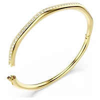 Dextera bangle, Octagon shape, Round cut, White, 18K gold finish