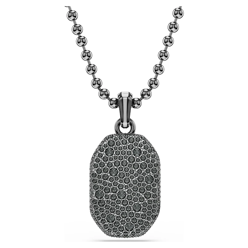 Dextera Octagon pendant, Octagon shape, Round cut, Black, Ruthenium plated by SWAROVSKI