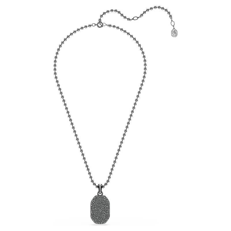 Dextera Octagon pendant, Octagon shape, Round cut, Black, Ruthenium plated by SWAROVSKI