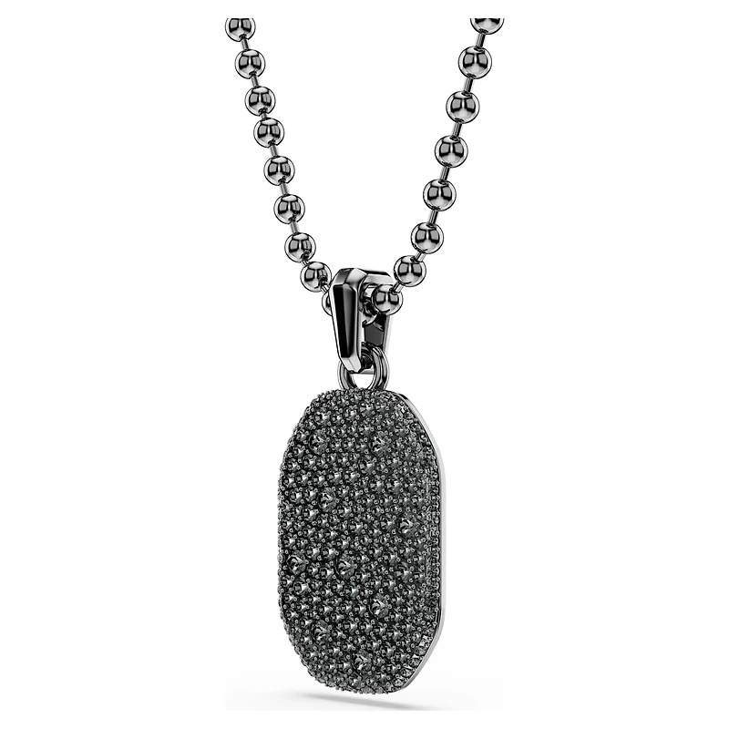 Dextera Octagon pendant, Octagon shape, Round cut, Black, Ruthenium plated by SWAROVSKI