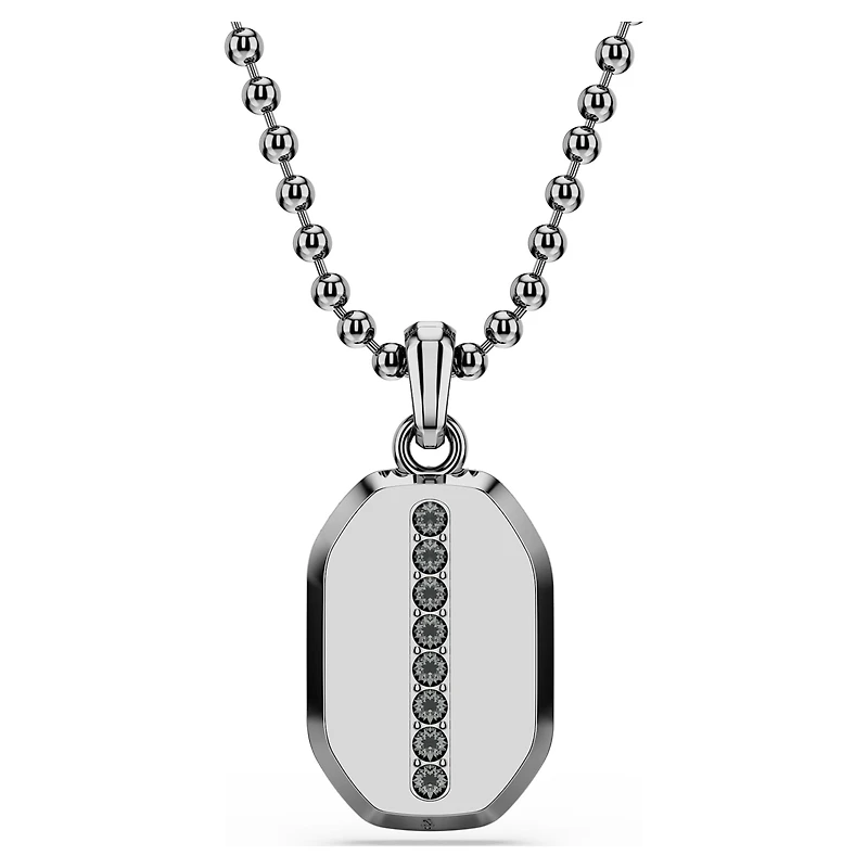 Dextera Octagon pendant, Octagon shape, Round cut, Black, Ruthenium plated by SWAROVSKI