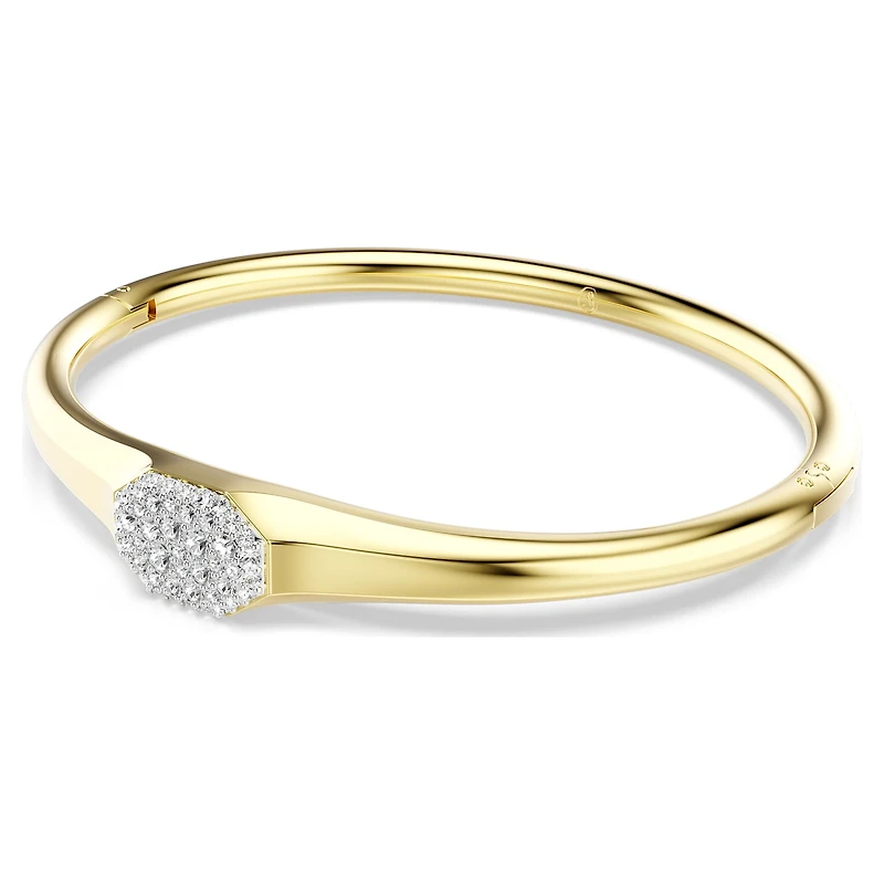 Dextera bangle, Round cut, White, Gold-tone plated by SWAROVSKI