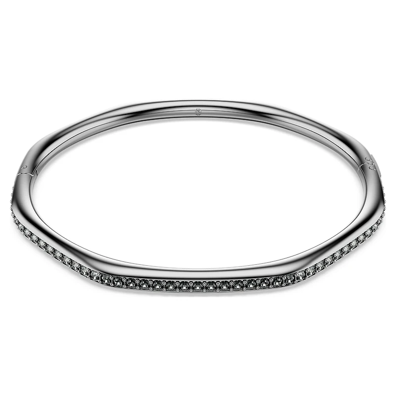 Dextera bangle, Octagon shape, Round cut, White, Ruthenium plated by SWAROVSKI