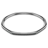 Dextera bangle, Octagon shape, Round cut, White, Ruthenium plated by SWAROVSKI