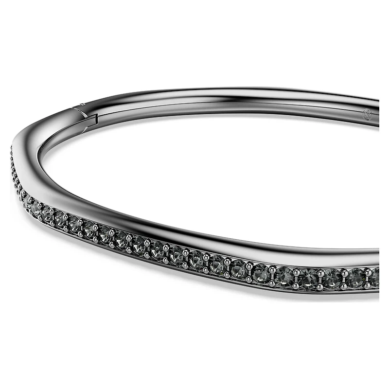 Dextera bangle, Octagon shape, Round cut, White, Ruthenium plated by SWAROVSKI