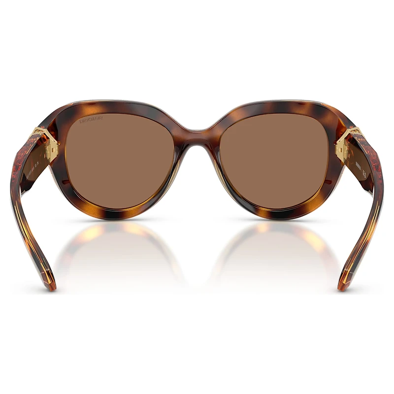 Sunglasses, Round shape, Brown by SWAROVSKI