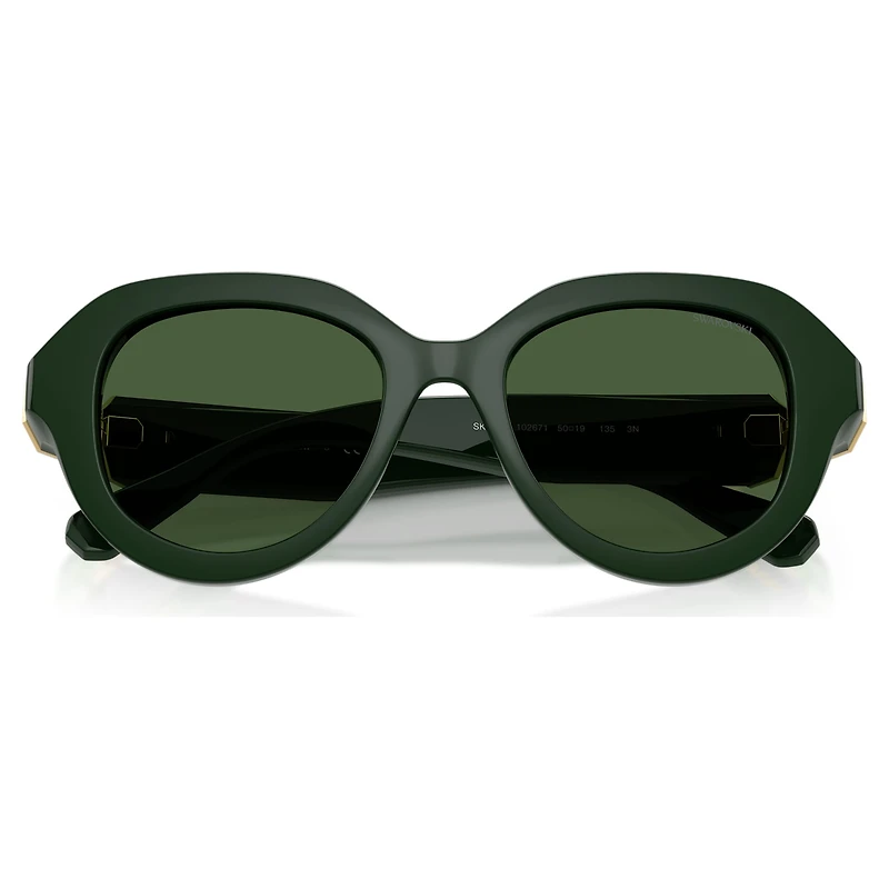 Sunglasses, Round shape, Green by SWAROVSKI