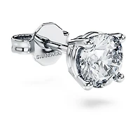 Eternity stud earring, Lab-grown diamonds 0.5 ct tw,  Single, Round shape, 14K white gold by SWAROVSKI