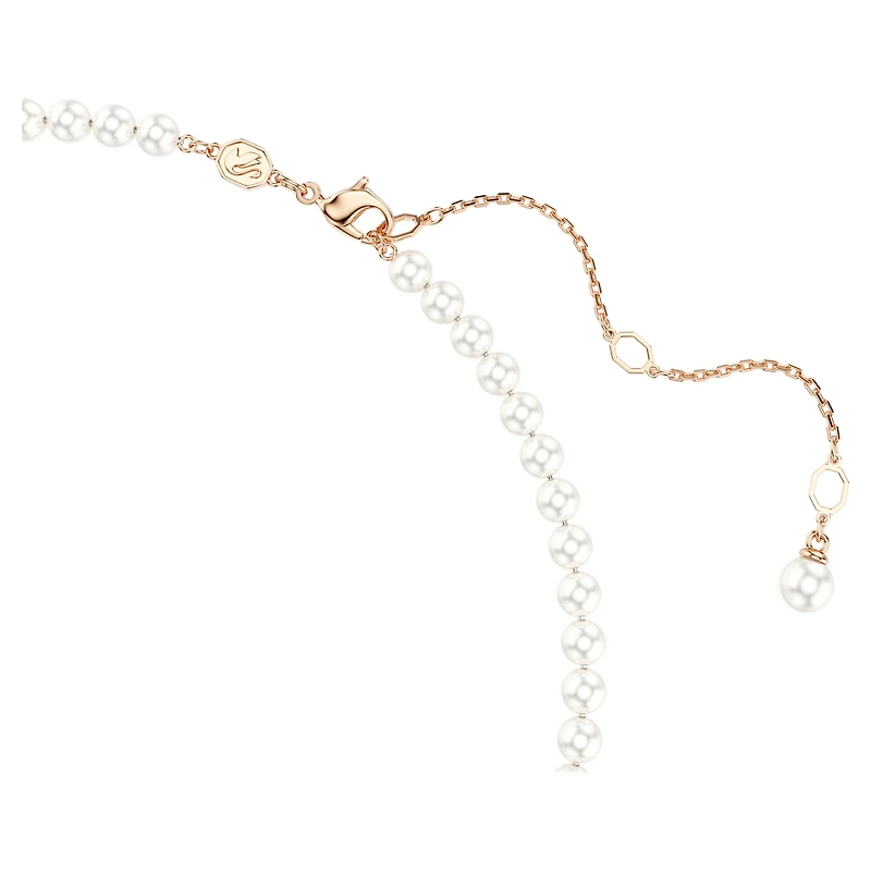 Idyllia pendant, Crystal pearl, Mixed cuts, Flower, Multicoloured, 18K rose gold finish