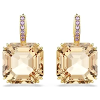 Millenia drop earrings, Mixed cuts, Caramel, Gold-tone plated by SWAROVSKI
