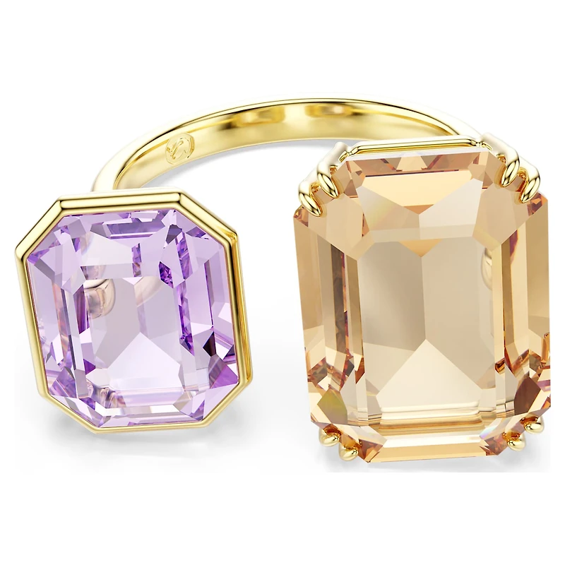 Millenia open ring, Octagon cut, Multicolored, Gold-tone plated by SWAROVSKI