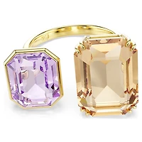 Millenia open ring, Octagon cut, Multicoloured, Gold-tone plated by SWAROVSKI