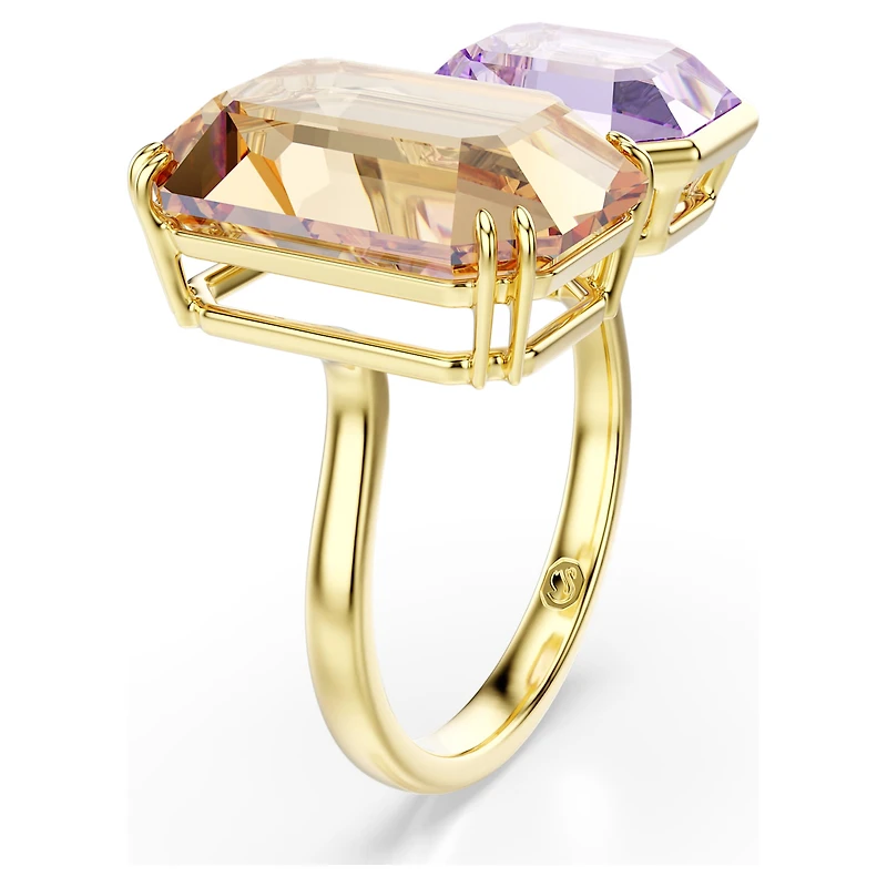 Millenia open ring, Octagon cut, Multicolored, Gold-tone plated by SWAROVSKI