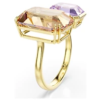 Millenia open ring, Octagon cut, Multicoloured, Gold-tone plated by SWAROVSKI