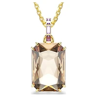 Millenia pendant, Octagon cut, Caramel, 18K gold finish