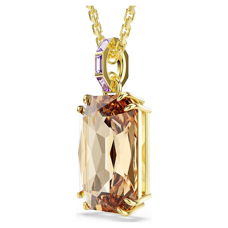 Millenia pendant, Octagon cut, Caramel, Gold-tone plated by SWAROVSKI
