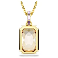 Millenia pendant, Octagon cut, Caramel, 18K gold finish