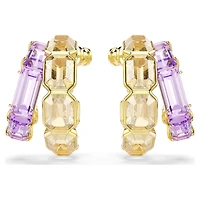 Millenia hoop earrings, Mixed cuts, Multicoloured, 18K gold finish