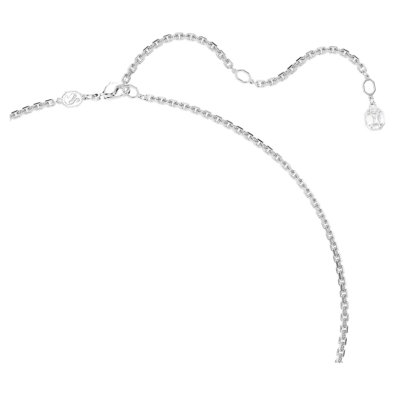 Millenia pendant, Octagon cut, White, Rhodium plated by SWAROVSKI