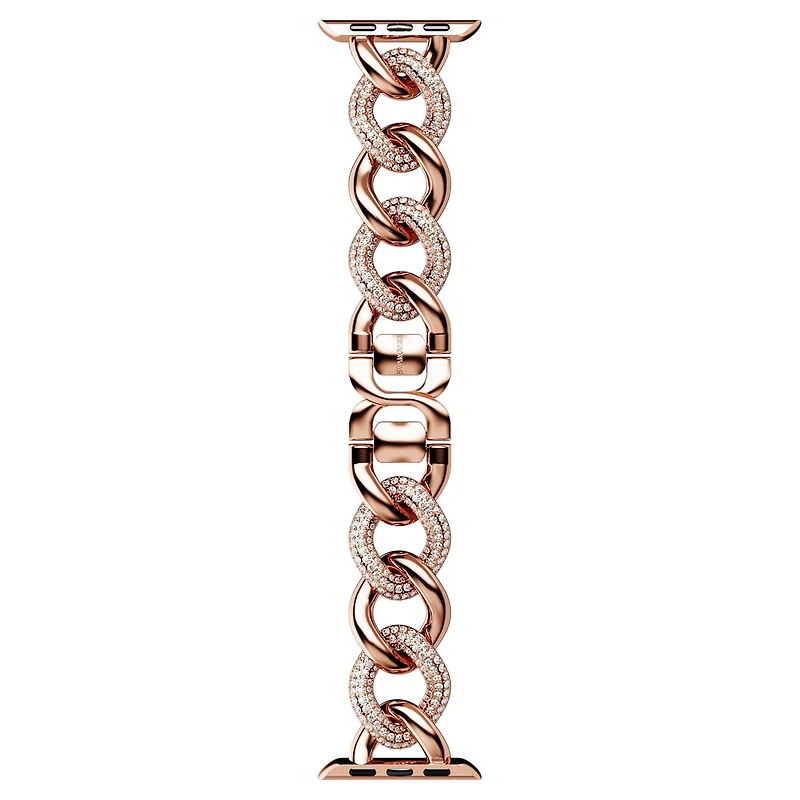 Chain strap, For Apple Watch® 40 mm & 41mm, Rose gold-tone finish by SWAROVSKI