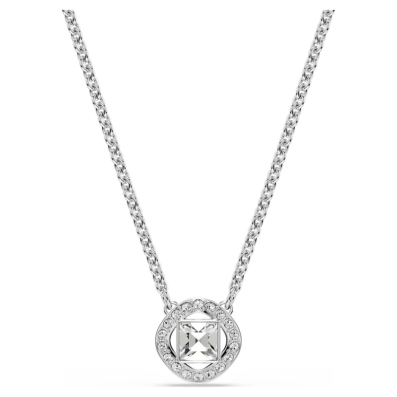 Una Angelic pendant, Mixed cuts, White, Rhodium plated by SWAROVSKI