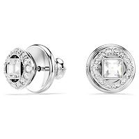 Una Angelic stud earrings, Square cut, White, Rhodium plated by SWAROVSKI