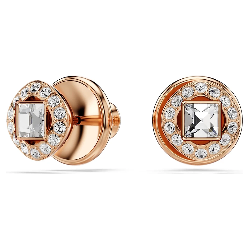 Una Angelic set, Round cut, White, 18K rose gold finish