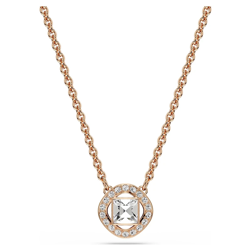 Una Angelic set, Round cut, White, 18K rose gold finish
