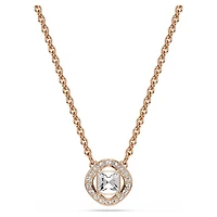 Una Angelic set, Round cut, White, 18K rose gold finish