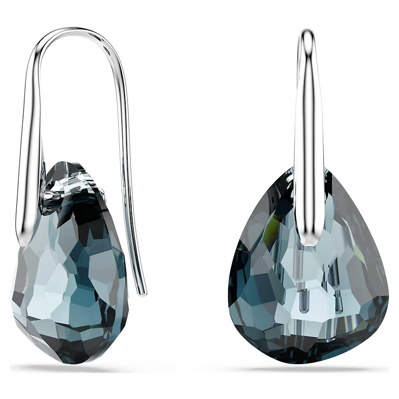 Galet drop earrings, Light blue, Rhodium plated by SWAROVSKI