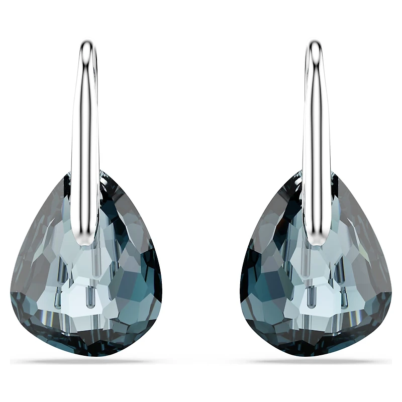 Galet drop earrings, Light blue, Rhodium plated by SWAROVSKI