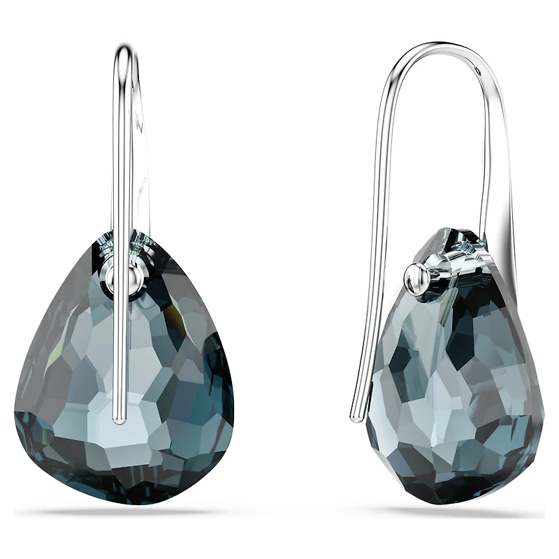 Galet drop earrings, Light blue, Rhodium plated by SWAROVSKI