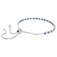 Matrix Tennis bracelet, Mixed round cuts, Blue, Rhodium plated by SWAROVSKI