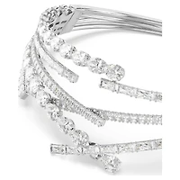 Matrix choker, Mixed cuts, White, Rhodium plated by SWAROVSKI
