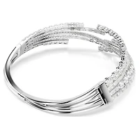 Matrix choker, Mixed cuts, White, Rhodium plated by SWAROVSKI