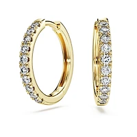Eternity hoop earrings, Lab-grown diamonds 0.5 ct tw, Round shape, 14K yellow gold by SWAROVSKI
