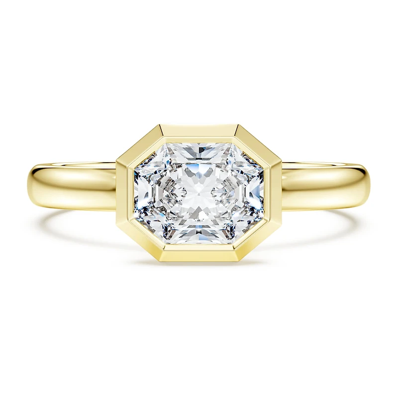 Octagon bezel ring, Lab-grown diamonds ct tw, shape