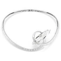 Matrix choker, Baguette cut, White, Rhodium plated by SWAROVSKI